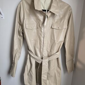 She + Sky Cream Shirt Jacket